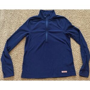 Vineyard Vines Women's 1/4 Zip Waffle Knit Performance Pullover Navy Size XS